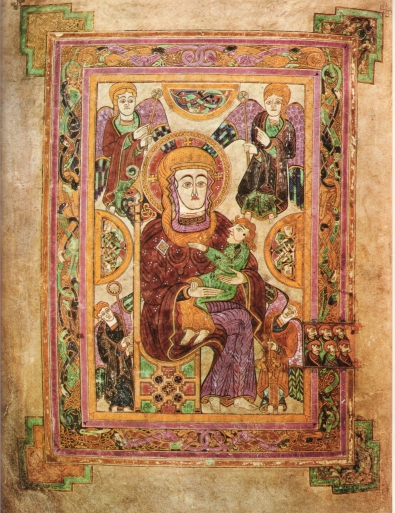 Παναγία Βρεφοκρατούσα, λεπτομέρεια από το Κέλτικο Ευαγγέλιο (Book of Kells, 9ος αιώνας)
